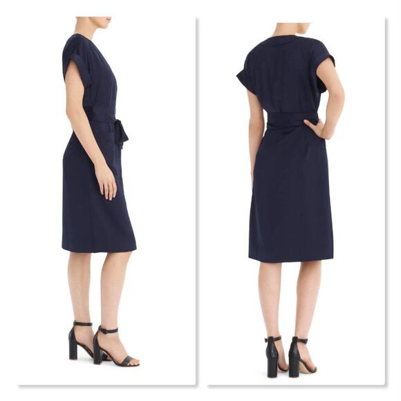 J. Crew Pocket Front Wrap Dress - size Small in Navy Blue - Picture 2 of 14